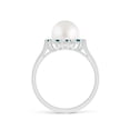 thumbnail image 2 of ANGARA South Sea Cultured Pearl and Blue Diamond Ring in 14K White Gold for Women | June Birthstone, Birthday, Anniversary, Jewelry Gift for Women | Pearl Ring, 2 of 9