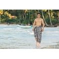 thumbnail image 2 of LA LEELA Men's Swimwear Beach Summer Pareo Long Sarong Wrap One Size White, Tropical Vacation Holiday Party, 2 of 5