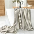thumbnail image 3 of Black and White Striped Bath Towels Set of 2, Lighter & Quick Dry Towels Large 27.5 x 55 inches, Farmhouse for Bathroom, Pool, Shower, 3 of 7