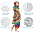 thumbnail image 7 of Colorful Tie Dye Dot Mandala Pattern Hooded Bath Towel，60"x35" for Ages 3 To 12 Kids, Quick Dry Lightweight Soft Microfiber Hood Beach Towel Cover Up for Kids, 7 of 7