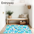 thumbnail image 3 of ODIKA 2'x3' Machine Washable Non-Slip Area Rug, Alphabet Bubble Mosaic with Floating Letters and Abstract Dots High Traffic Rug, Blue, 696929, 3 of 7