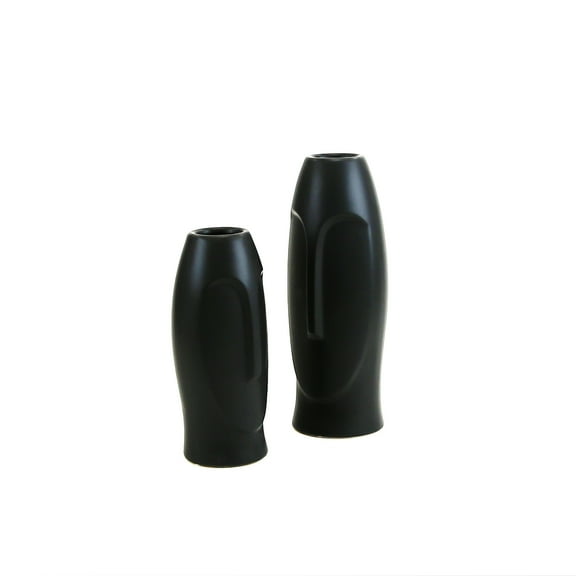WGV Small Black Moai Vase - 9" Wide x 5" Height, Good quality, Heavy Weighted Base - 1 Pc