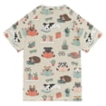 thumbnail image 6 of FORMRS Boys Rash Guard Short Sleeves Swim Shirt Quick Dry UPF 50+ Sun Protection, Sizes 3-12T, Cartoon Dog Reading Pattern, 6 of 6