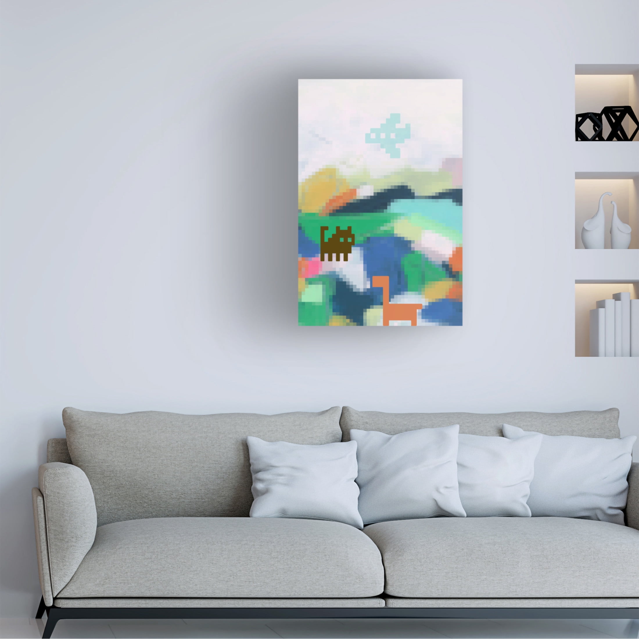Trademark Fine Art June Erica Vess  Pixel Land I Canvas Wall Art