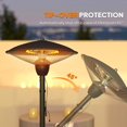 thumbnail image 4 of Chauffage de Patio Électrique 1500 W - Chauffage d'Appoint Extérieur Noir avec Protection contre le Basculement et Design Rétro - Idéal pour Terrasses, Patios et Balcons - 16,5 Po x 26 Po, 4 of 7