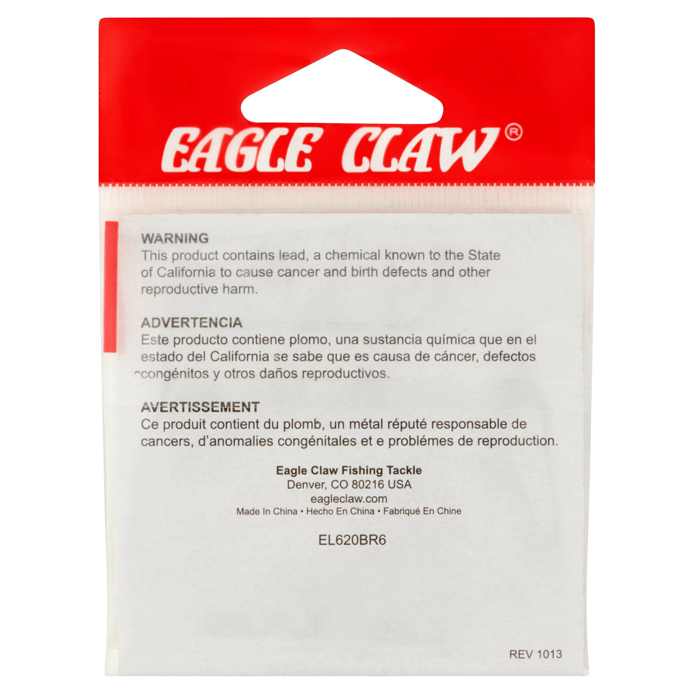 (4 pack) Eagle Claw Fishing, EL620BR6, Nylon Steel Leader 6" - 20 lb.