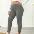thumbnail image 2 of Stamzod Women's Plus Size Leggings High Elastic Waist Split Yoga Pants Women Slim Fit Stretchy Workout Leggings, 2 of 8