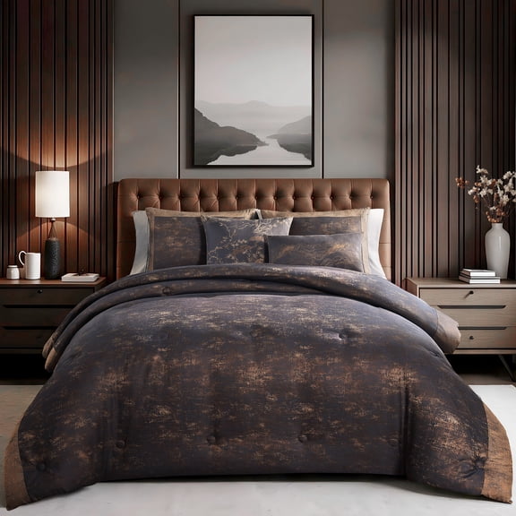Bebejan Texture Jacquard 5 Piece Comforter Set, Queen