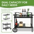 thumbnail image 3 of HOMEFUN Outdoor Cast Aluminium Serving Tea Cart with Wheels & Kitchen Storage Trolley for Garden, Backyard, Poolside, 3 of 7