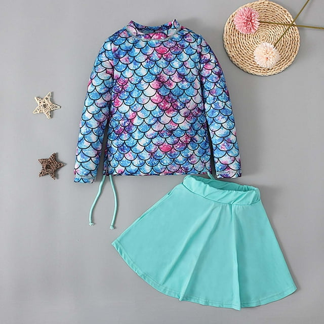 Toddler Girl Rash Guard Swimsuits Flower Graphic Printed Sun Protection Long Sleeve Girls Bathing Suit Size 3-4 Years