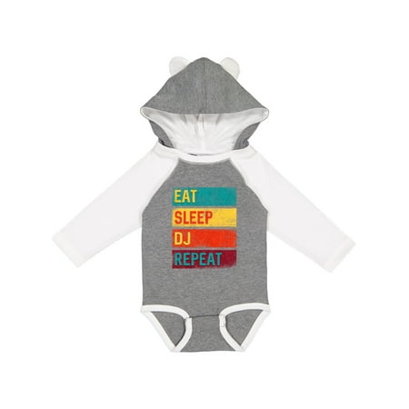 

Inktastic DJ Eat Sleep DJ Repeat Music Gift Baby Boy or Baby Girl Long Sleeve Bodysuit