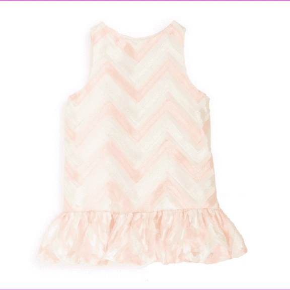 Pippa and Julie Girls' Chevron Dress, Pink/White, Size 2T, MSRP $54