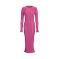 thumbnail image 3 of StSilkitty Womens Maxi Bodycon Dresses Solid Color Long Sleeve Crewneck Long Dress Wedding Guest Elegant Sundresses, 3 of 6