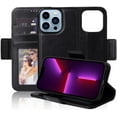 thumbnail image 1 of navor Detachable Magnetic Wallet Case Compatible with iPhone 13 Pro [6.1 inch] [Folio], RFID Protection Kickstand -Black, 1 of 7