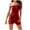 Red, variant on Rompers for Women Strapless Halter Solid Color with PocketBodysuit