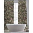 thumbnail image 5 of Sage Green Floral Sheer Curtains 84 Inch Length 2 Panels Set Window Treatments, Ethnic Tribe Abstract Art Flowers Rod Pocket Semi Curtains for Living Room/Bedroom/Kitchen Décor, 104"W x 84"L, 5 of 7