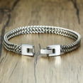 thumbnail image 5 of STYLISH 14K White Gold BALI FOXTAIL CHAIN BRACELET FOR MEN DOUBLE FRANCO LINK CHAINS BRACELETS ARMBAND MALE JEWELRY, 5 of 7