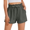 thumbnail image 5 of Shorts for Women Summer Casual High Waisted Wide Leg Drawstring Lounge Shorts Comfy 2026 Beach Vacation Clothes Gray M, 5 of 7