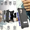 thumbnail image 2 of Tri-Shield Combination for Samsung Galaxy S22 Ultra 5G Case, Nakedcellphone [Military Grade] Rugged Cover with Metal Kickstand [Includes Wrist Strap Lanyard + Belt Clip Holster] - Black, 2 of 7