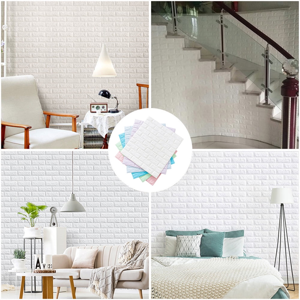 Heflashor 10pcs Brick Wallpaper 3D Wall Panels Peel and Stick Brick