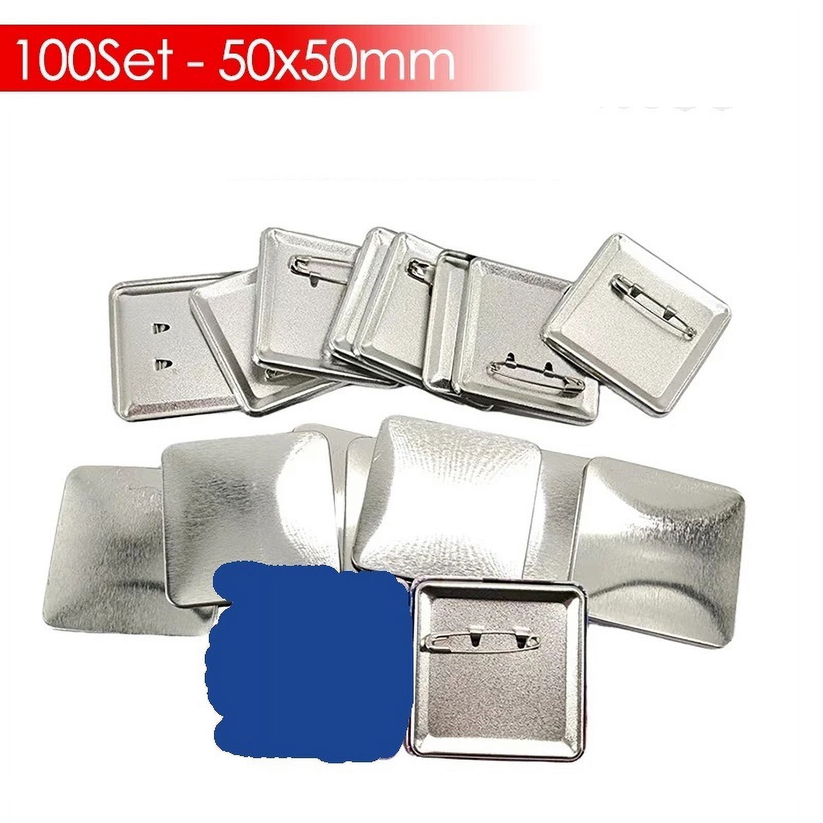 50Set 50x50mm Square Badge Button Pins Making Parts for Square Button Maker DIY Making Badge ,Beginner-Friendly