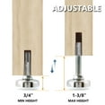 thumbnail image 7 of POWERTEC 8PK Threaded Leveling Feet with 3/8"-16 Threaded Inserts, Heavy Duty Adjustable Furniture Levelers with Large Nylon Foot for Cabinets, Benches, Tables & More (71189-P2), 7 of 7