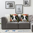 thumbnail image 2 of Rectangle Pieces Pillowcases Cow with Flowers Leaves Zippered Throw Pillow Case Cushion Pillow Covers Protectors for Home Car Decoration, 2 of 7