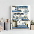 thumbnail image 5 of Farmhouse Bathroom Decor Wall Art Cute Bathroom Sign Poster Country Bathroom Pictures for Wash Your Hands Rustic Wall Canvas Print Painting for Bathroom Decor Framed 12x16 inch - Navy Blue, 5 of 6