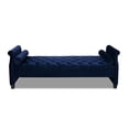 thumbnail image 2 of Eliza Roll Arm Sofa Bed with Bolster Pillows, Navy Blue, 2 of 10