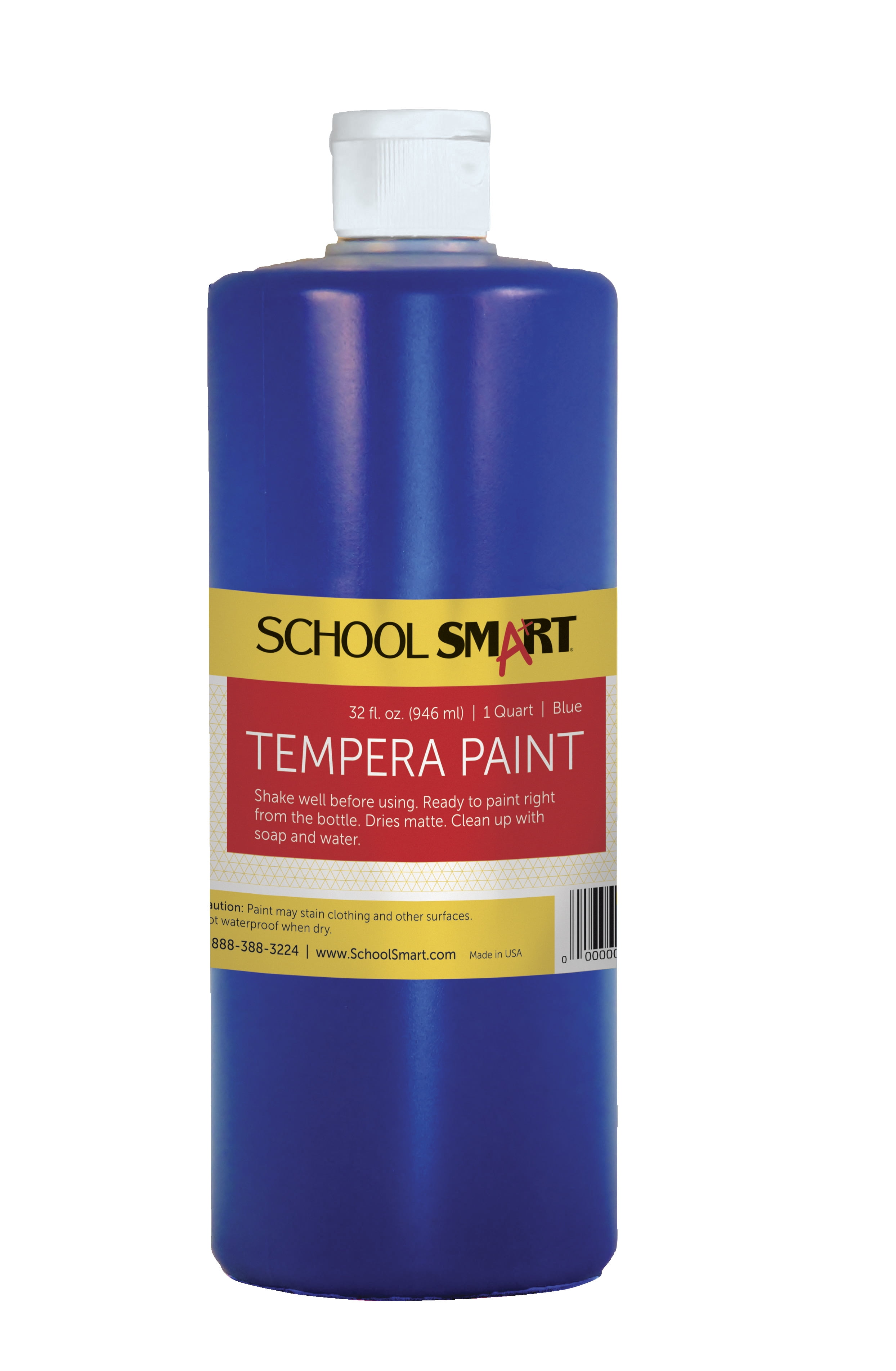 School Smart NonToxic MultiPurpose Liquid Tempera Paint, 1 qt Plastic Bottle, Blue Walmart