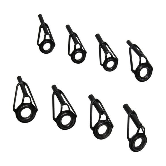 8Pcs Mixed Size Fishing Rod Tip Ceramic Guide Rings 8 Different Size Replacements for Saltwater Freshwater Fishing Rod