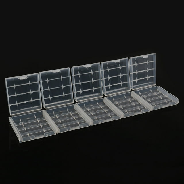 MasteelfCA 5 Pcs Boîte de Rangement Électronique AA / AAAA (Transparent)