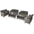 thumbnail image 2 of Costway 8PCS Patio Rattan Furniture Set Coffee Table Cushioned Sofa Garden Lawn Gray, 2 of 10