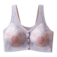 thumbnail image 4 of Hkoxplj Women's Wireless Bra Front Closure New Chinese Style Embroidered Bra Full Coverage Lifting Bra Wide Strap Soft Bra Comfortable Everyday Bra for Older Women and Seniors Plus Size Support Bra, 4 of 4