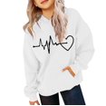 thumbnail image 2 of XQYLOS Heart Print Graphic Hoodies for Teen Girls Long Sleeve Oversized Pullover Cute Sweatshirts Plus Size Fashion Tops, 2 of 5