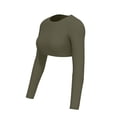 thumbnail image 5 of yillto Women Crop Long Sleeve Tee Workout Yoga Shirts Basic Athletic Yoga Running Cropped Gym Tshirts, 5 of 8