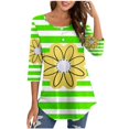 thumbnail image 4 of Birdeem Blouse pour Femmes Col Rond Manches 3/4 Boutonnée, 4 of 9