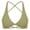 1-Mint Green, variant on Womens Sport Bras with Chest Pad Spaghetti Straps Crisscross Back Camisole Solid Color Front Tie Sleeveless Athletic Vest for Yoga Gym Workout Running 1-Green M