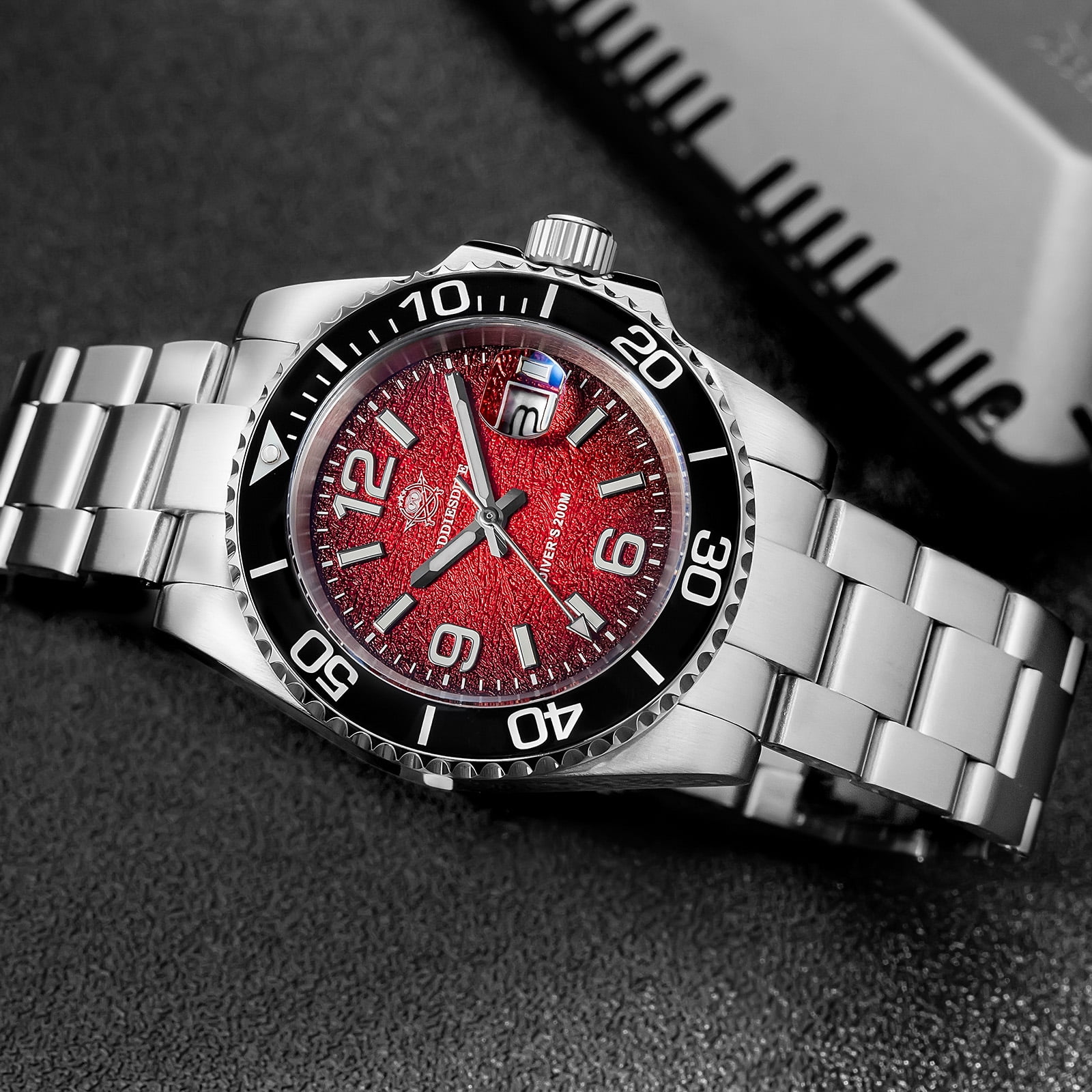 ADDIESDIVE Men's Military Dive Watch -Japanese Quartz, 200m Waterproof, Luxury Quartz Watch Luminous 316L Steel Unidirectional Bezel Analog Watches for Men