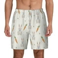 thumbnail image 3 of Uemuo Retro Rabbit Pattern Mens Swim Trunks Quick Dry Board Shorts with Mesh Lining, Stretch Beach Shorts Quick Dry No-Chafing Board Shorts-3X-Large, 3 of 9
