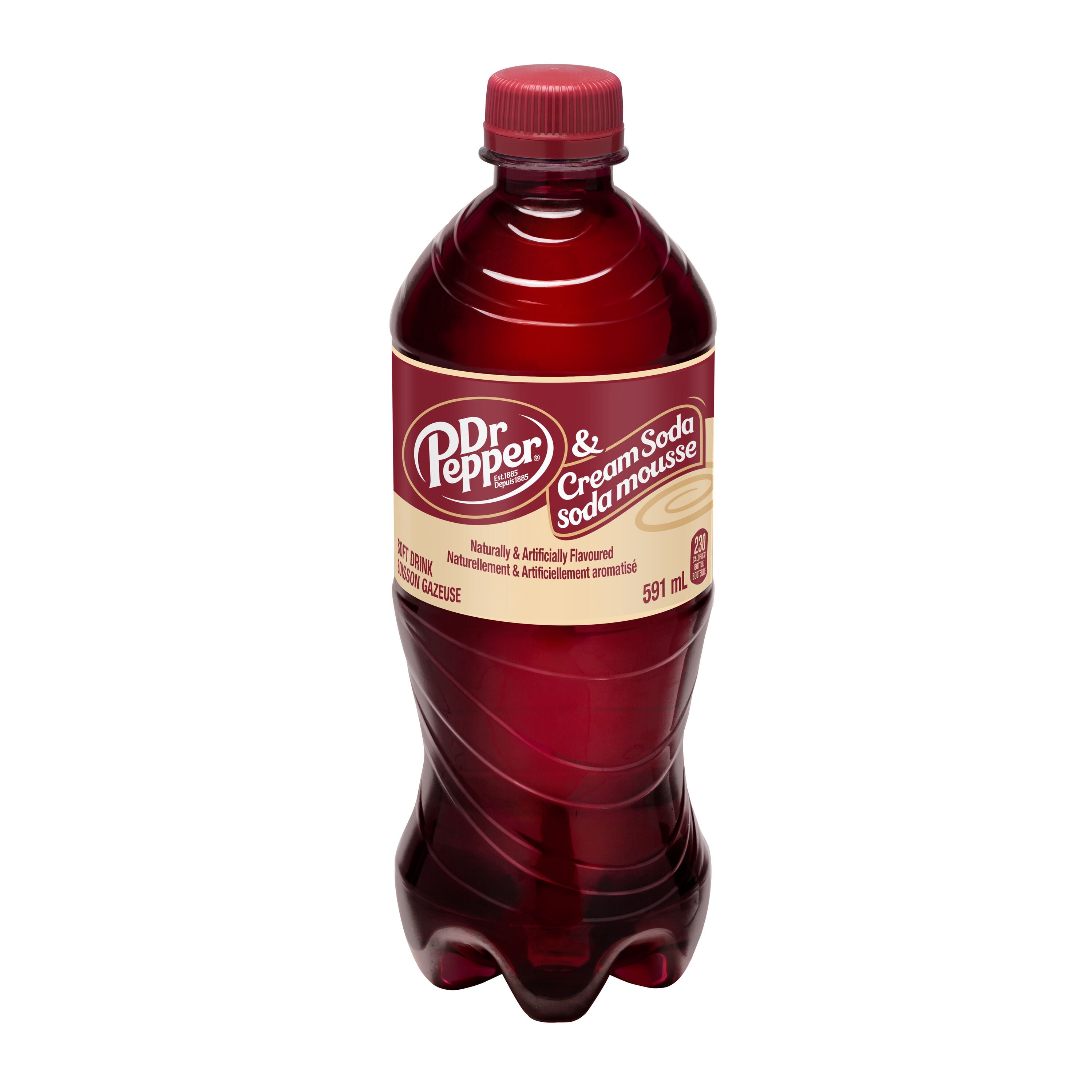 Dr Pepper Cream Soda 591 mL, Bottle, 591 mL