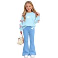 thumbnail image 6 of Stamzod Girls Outfits Size 10-12 Fashion Love Heart Printed Crewneck Tops Bell Bottom Leggings 2 Piece Set Fall Clothes, 6 of 8