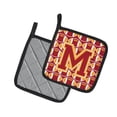thumbnail image 2 of Letter M Football Cardinal and Gold Pair of Pot Holders, 2 of 2