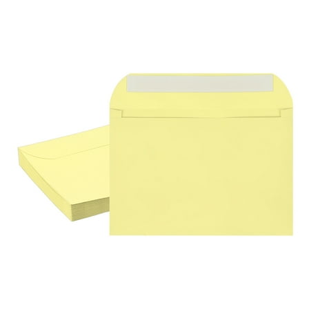 Uxcell 7.5x5.5 Inch Invitation Envelopes, 20 Pcs Self-Seal for A7 Weddings and Cards Light Yellow