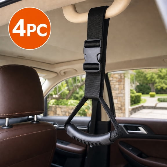 Car Door Assist Handle Set of 4, Portable Vehicle Grab Bar Strap for Easy Entry Exit, 1x22in