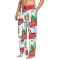 thumbnail image 3 of Kdxio Watercolor Red Truck And Fir Tree Print Men's Sleep Pajama Pant Lounge Pants with Pockets, 3 of 8