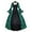 #01Green, variant on ZVAVZ Women's Victorian Rococo Dress Vintage Long Party Costume Flare Sleeve Medieval Ball Gown Lace Patchwork Gothic Dress Masquerade Theme Dresses Hot Pink,XL