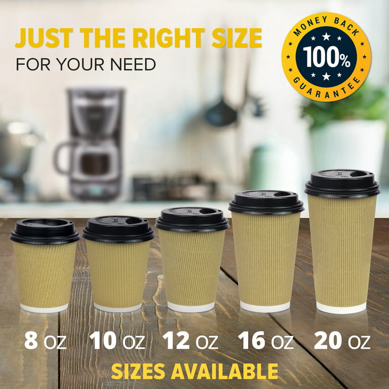 Dixie To Go Disposable Paper Cups with Lids, 12 oz, Multicolor, 60