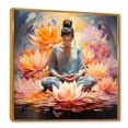 thumbnail image 2 of Designart "Lotus Pose Reflections Calm by the Water II" Spiritual Framed Wall Art - Global Blue Meditation Bedroom Framed Canvas Wall Art, 2 of 6