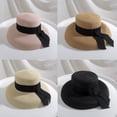 thumbnail image 4 of Chic Straw Hat Packable Cap Embellished with Textured Ribbon Travel Companion Reduce UV Harm Prevent, 4 of 8
